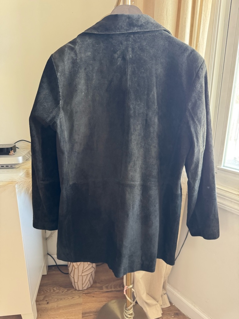 Bernardo Vintage Black Suede Leather Car Coat Jacket | Extra Large - Picture 5 of 6